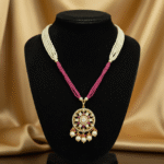 Luxurious Ethnic Ruby and Pearl Necklace