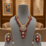The Royal Pomegranate Polki Set: Regal Ruby Radiance