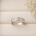 Aurex Greek Key Silver Band Ring