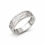 Aurex Greek Key Silver Band Ring - Image 4