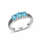 Azure Trinity Blue Crystal Ring - Image 4