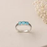 Azure Trinity Blue Crystal Ring