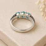 Azure Trinity Blue Crystal Ring - Image 3