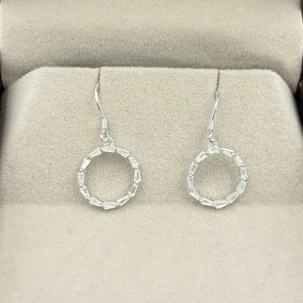 Baguette Zircon Circle Drop Earrings Baguette Zircon Circle Drop Earrings - Image 1