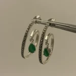 Emerald Green Teardrop  Earrings