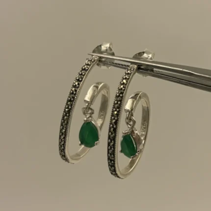 Emerald Green Teardrop  Earrings