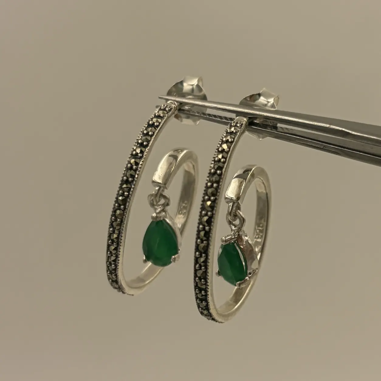 Emerald Green Teardrop Earrings Emerald Green Teardrop Earrings - Image 1