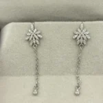 Floral Cluster Chain Dangle Earrings