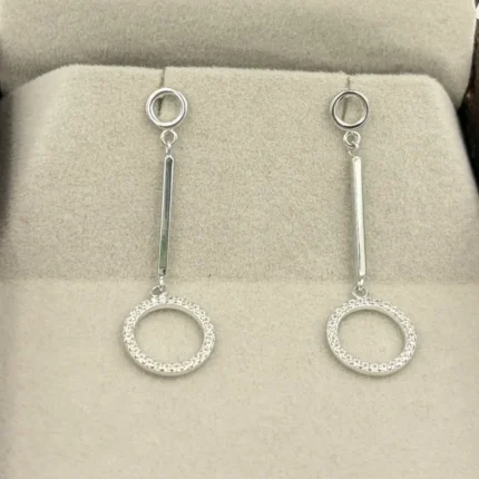 Geometric Linear Circle Drop Earrings