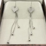 Heart & Wave Threader Drop Earrings