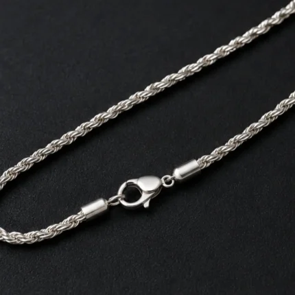 Infinity Twist Silver Rope Chain Necklace