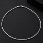 Infinity Twist Silver Rope Chain Necklace - Image 2