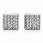 Luna Sparkle Square Crystal Stud Earrings - Image 4