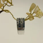 Multi-Row Blue Zircon & Marcasite Band Ring