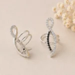 Infinity Noir Dual Crystal Ear Cuffs - Image 4