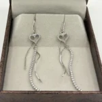Open Heart & Wave Threader Drop Earrings