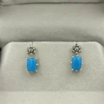 Turquoise & Marcasite Drop Stud Earrings