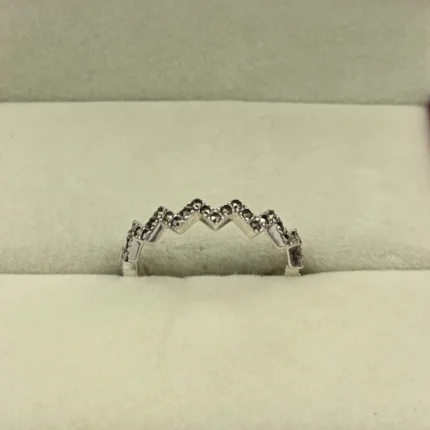 Silver Crown Zircon Ring